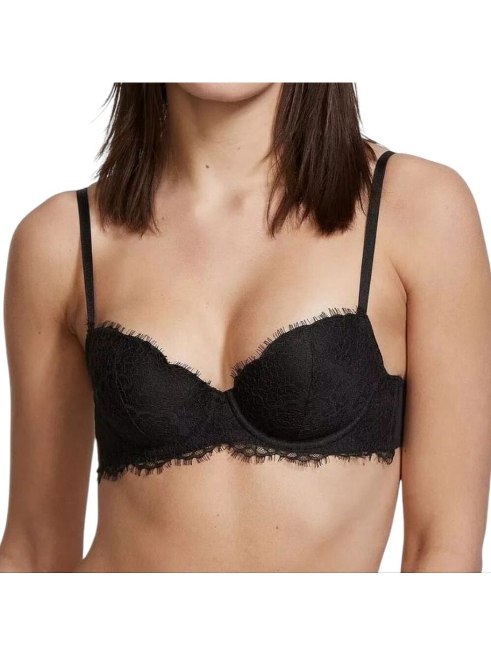 Victoria's Secret Dream Angels Black Lace Bra Full Coverage 38DDD NEW
